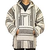 Del Mex Mexican Baja Hoodie Hippie Surf Poncho Sweater Sweatshirt Pullover Jerga