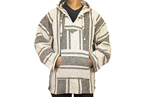 BAJA DIRECT Del Mex Mexican Baja Hoodie Hippie Surf Poncho Sweater Sweatshirt Pullover Jerga
