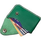Yantahms Handmade Leather Card Holder Wallet - Slim Hand-Stitched Card Case for Cards & Cash - Minimalist Compact Design