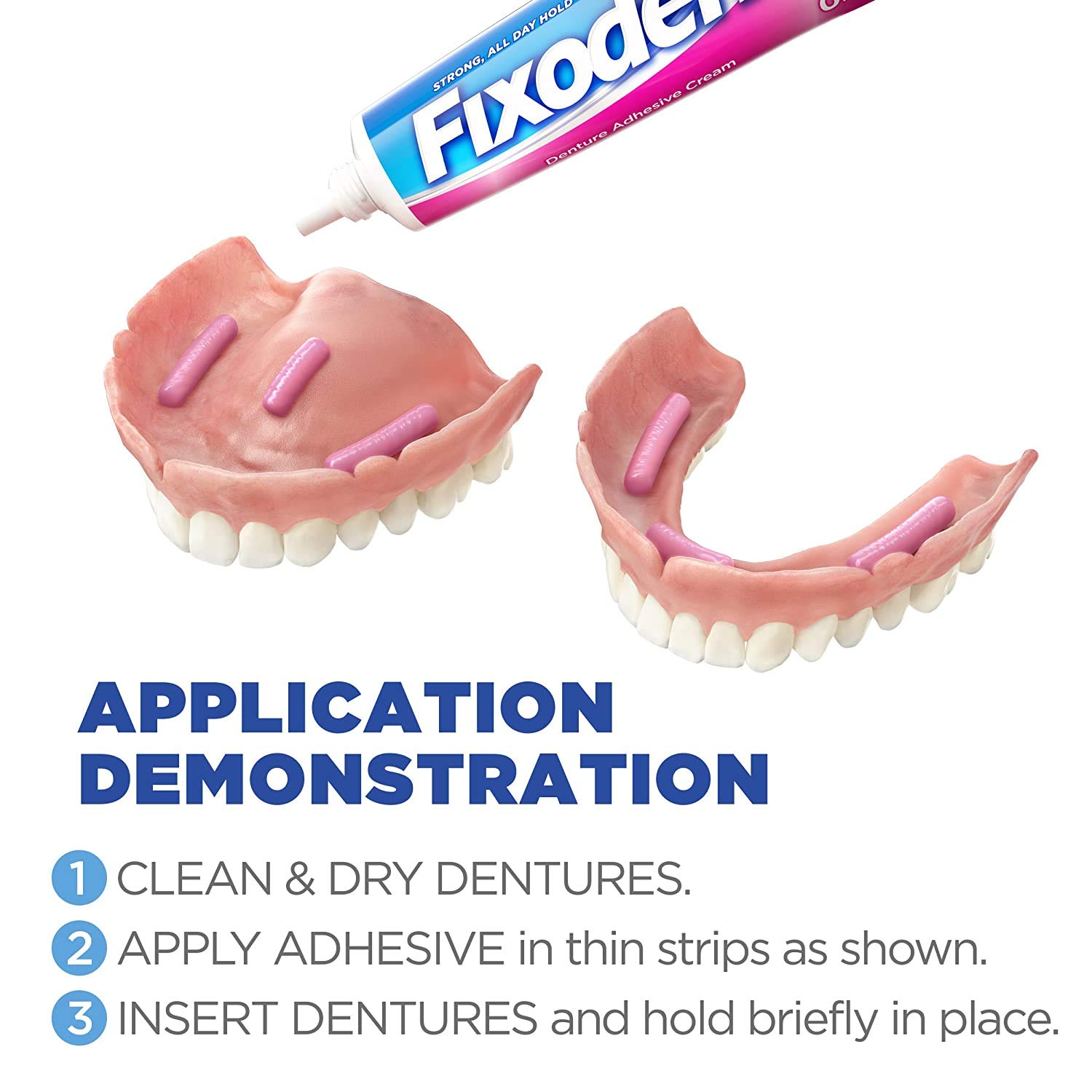 Fixodent Complete Original Denture Adhesive Cream, 2.4 oz, 3 Pack (Packaging May Vary) : Beauty