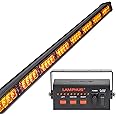LAMPHUS SolarBlast 38" 32W Amber LED Traffic Advisor Light Bar with TA Controller Box - 12V Waterproof Directional Flashing Emergency Warning Lightbar Lights for Work Truck Vehicles Car