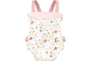 GAGAKU Doll Carrier Soft Cotton Front and Back Carrying with Adjustable Straps for Baby - Rose Garden