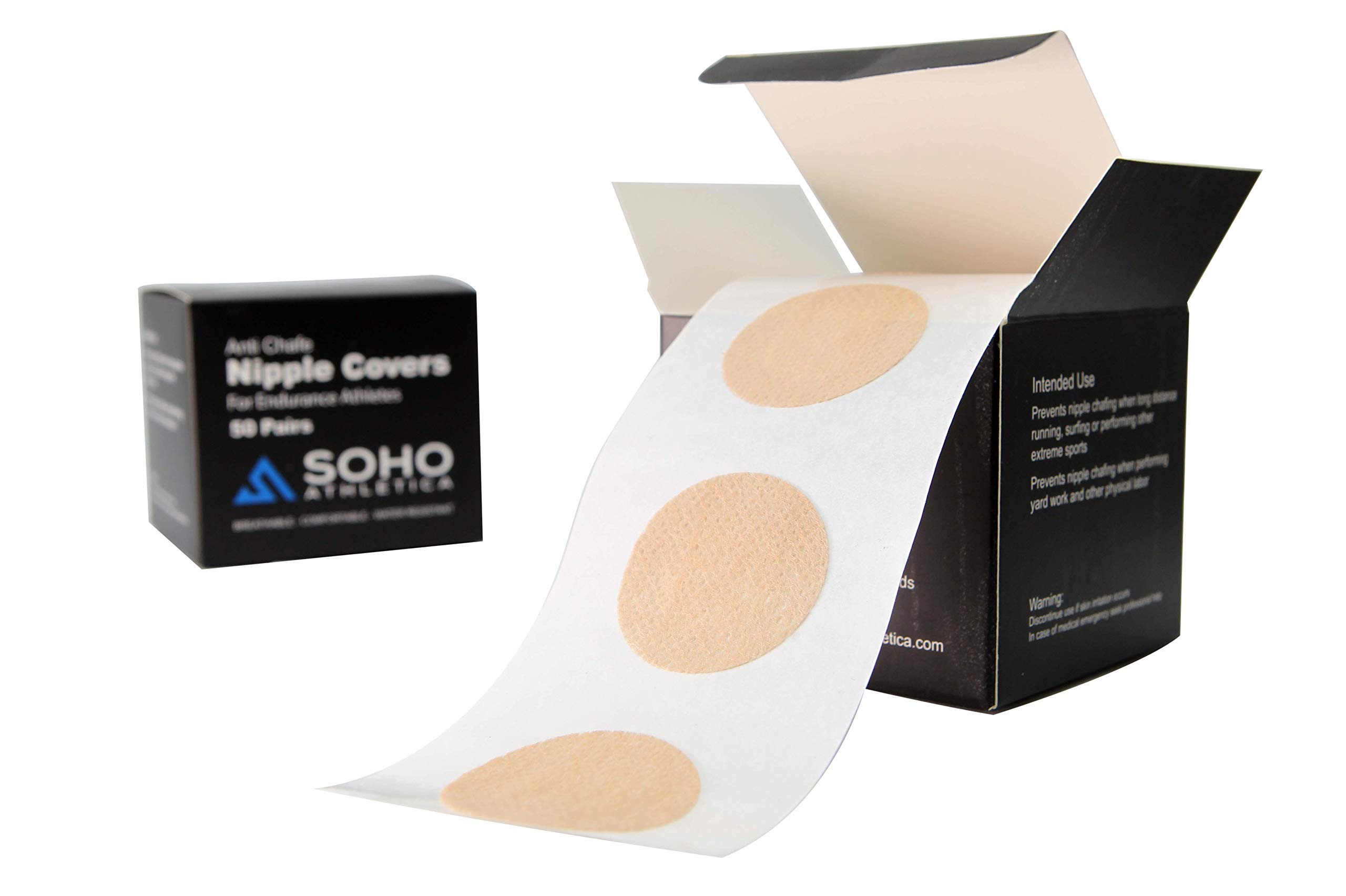 50 Pairs of Men's Nipple Covers for Running, Prevent Joggers Nip, Stops Nipple Chafing During Sport, Ease and Prevent The Pain of Runners Nipple - by SOHO Athletica