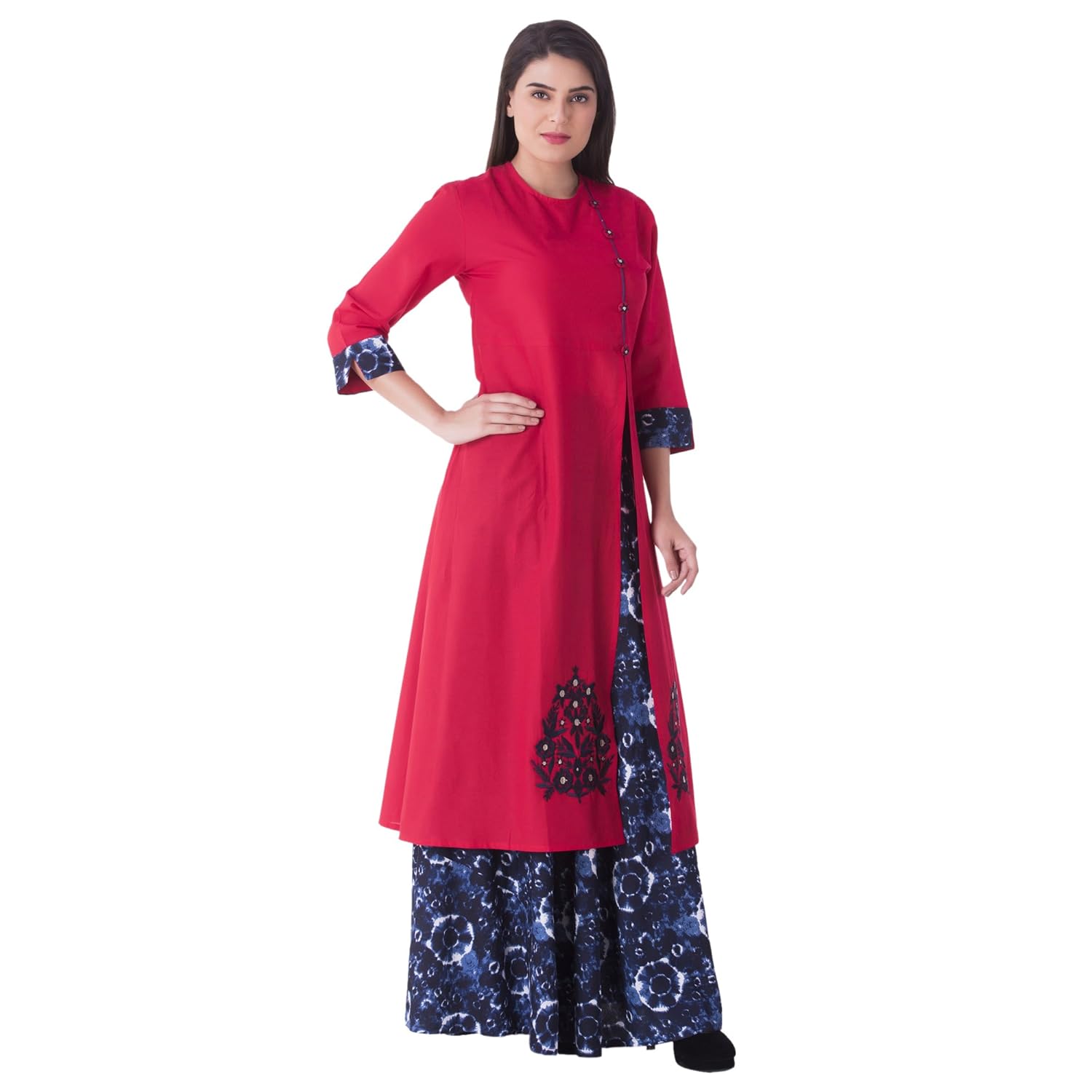 khushal k women's rayon printed kurta with skirt