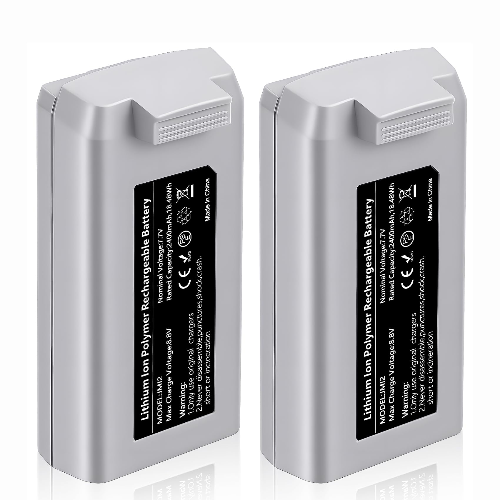 PoweLyt Mini 2 Series Intelligent Flight Battery 2 Packs 7.7V 2400mAh Upgraded Drone Batteries (31 Mins Max Flight Time) Fully Compatible with DJI Mini 4K/2/2 SE/SE Drone