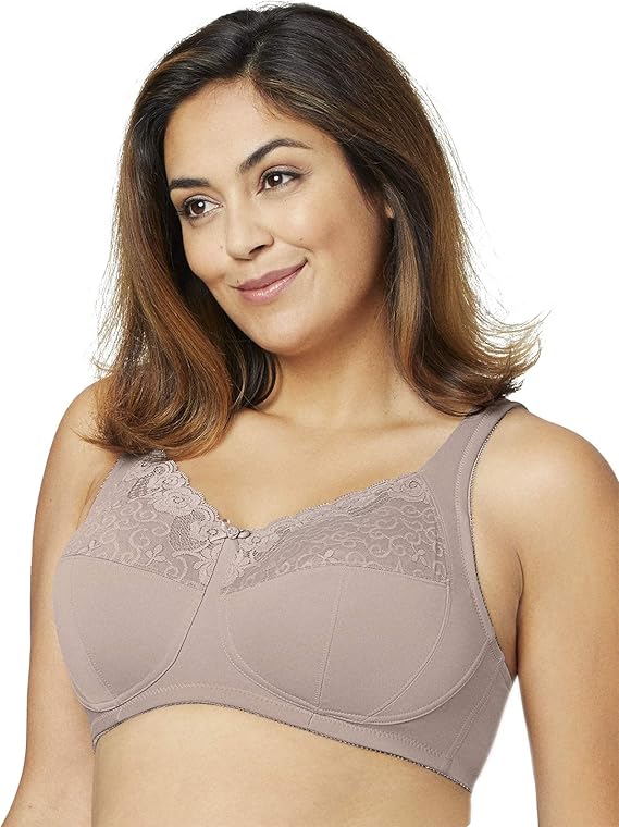 Buy Glamorise Women's Full Figure ComfortLift Rose Lace Wirefree Support Bra 1104 at Amazon.in