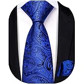 Hi-Tie Boys Ties Self Tie Silk Striped Kids Necktie and Pocket Square Set Paisley Boys Tie for Age 8-11 Wedding