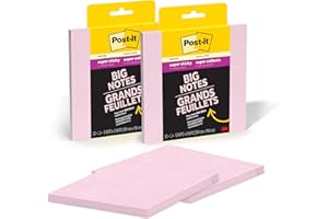 Post-it Super Sticky Big Notes, 6 in. x 6 in., Extra Large Sticky Notes in Pink Salt, 2 Pads, 60 Sheets Total, Great for Visi