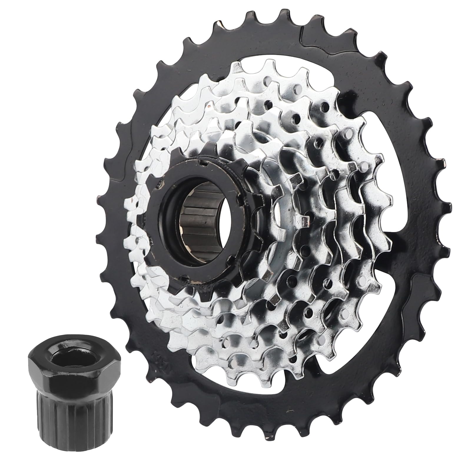 MEGHNA 7/8 Speed Bicycle Freewheel - 11-28T & 11-32T Alloy Durable Freewheel for Traditional & Mid-Drive E-Bikes, Bike Drivetrain Accessories (7 Speed 11-32T)