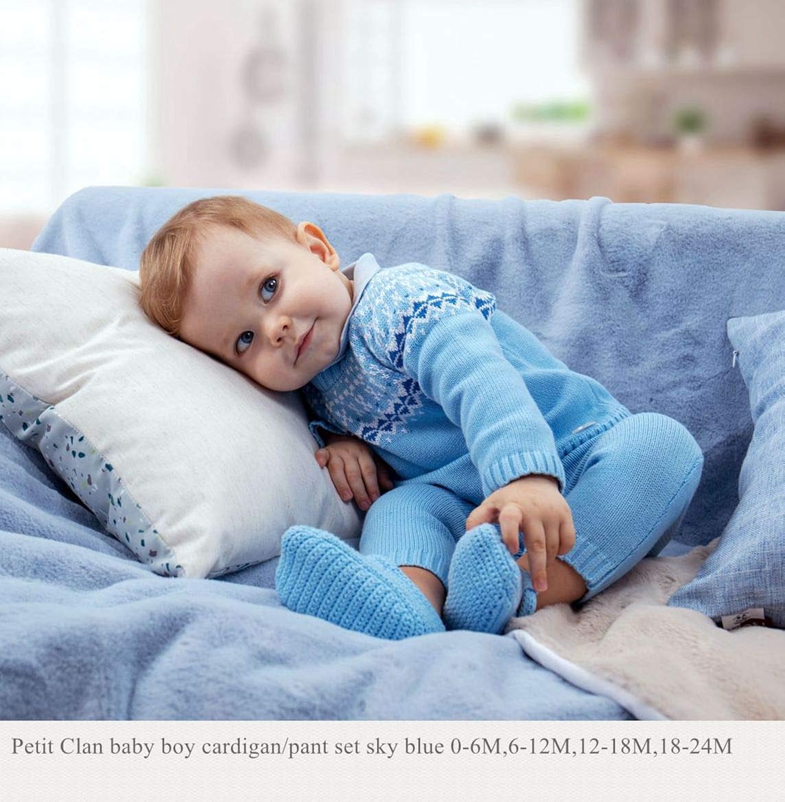 For Wholesale Petit Clan Newborn Baby Boy Cardigan And Pant Set Sweater Sky Blue Clothing 100 Price Guarantee Agallasgastrofood Com