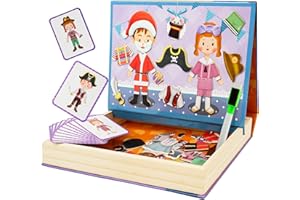 BELLOCHIDDO Magnetic Dress Up Dolls-Magnets Toys for Fridge, Reusable Sticker Books, Educational Magnetic Fridge Stickers for Kids Age 3 4 5 Years Old