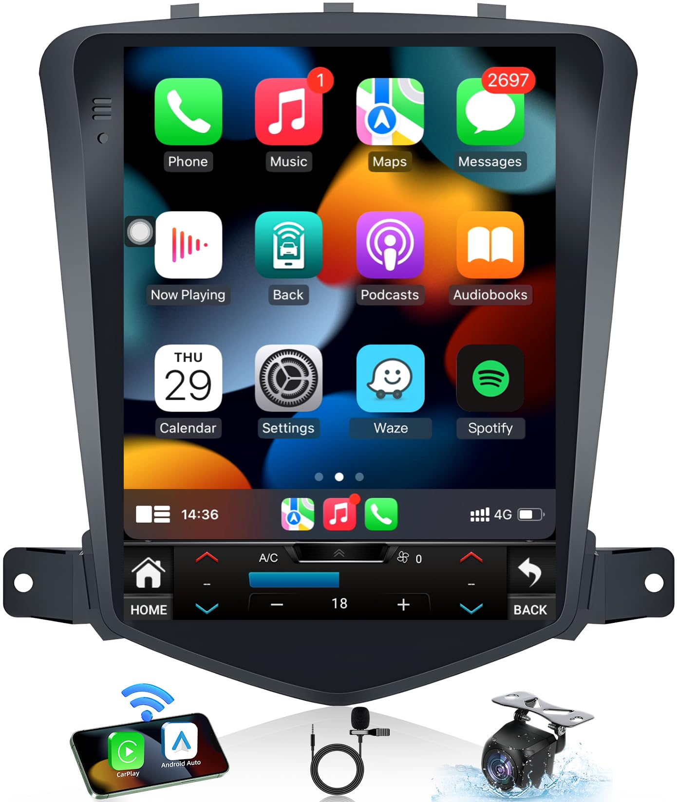 Photo 1 of 4Core + 64GB Android 13 Upgrade Car Radio for Chevrolet Chevy Cruze 2009-2015: 10.4 Inch 1024 * 768 HD IPS Tesla Style Touchscreen Stereo Wireless Carplay Andriod Auto Backup Camera GPS 5G WiFi FM