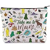 WZMPA Maine State Cosmetic Bag Maine Souvenir Gifts Take Me To Maine Zipper Pouch Bag Maine State Merchandise (To Maine)