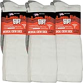 Loose Fit Stays Up Men's and Women's Medical Socks (Pack of 3) Made in USA. Cushioned Sole