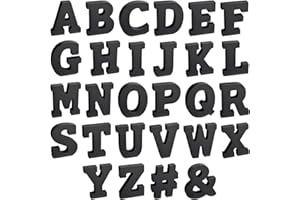 Wooden Alphabet, Black DIY Letters for Crafts, 7.6 cm, 54 Pieces