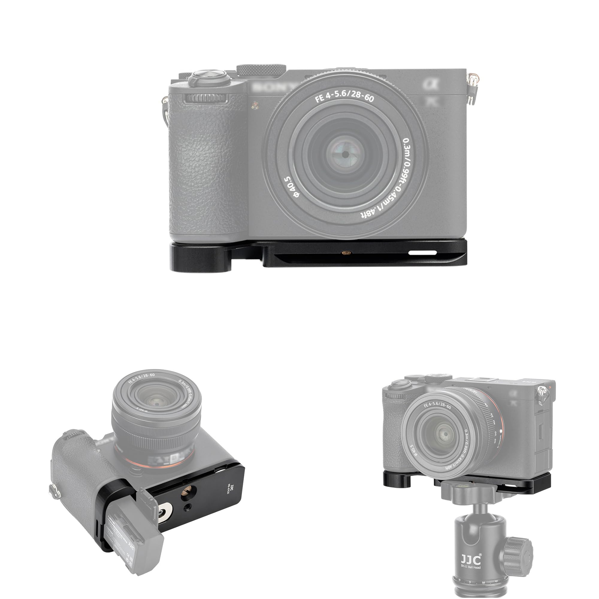 JJC A7CII Camera Hand Grip with Concealed Storage Compartment for SONY A7CII A7CR Camera, Replaces SONY GP-X2 Grip Extension, Alpha 7CII ILCE-7CM2 Quick Release Plate L Bracket Holder