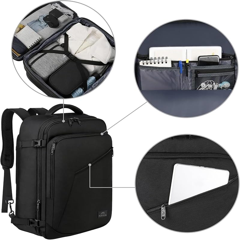 Zaino Ryanair 40x30x20, Espandibile Zaino da Viaggio, Zaini 40x30x20