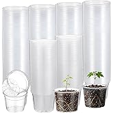 Abeillo 240 Pcs Clear Mini Plastic Plant Pot with Drainage Holes, 2.5 Inch Nursery Seedling Pots Seed Starter Round Plastic Pots for Succulent Plants Cuttings Transplanting, Indoor Outdoor Use