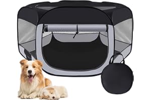 WN'S DAY Dog Cat Playpen, Portable Pet Puppy Playpen,Rabbit Puppy Dog Play Pen for Indoors,Dog Cat Tent for Indoor Cats,Kitten Playpen,Collapsible Small Cat Dog Crate Cage for Small Dogs with Carrying Case(M)