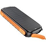 IXNINE Solar Charger Power Bank 26800mAh Portable Phone Charger USB C Fast Charging Solar Battery Charger with 3 Outputs for