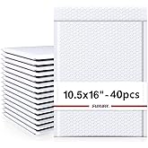 Fuxury White Bubble Mailers 10.5x16" 40 Pack,Padded Envelopes Self Seal Bubble Mailer Waterproof Padded Mailer Bubble Envelopes Cushioning Bubble Shipping Mailer for Clothing, Packaging&Small Business