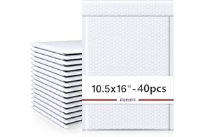 Fuxury White Bubble Mailers 10.5x16" 40 Pack,Padded Envelopes Self Seal Bubble Mailer Waterproof Padded Mailer Bubble Envelopes Cushioning Bubble Shipping Mailer for Clothing, Packaging&Small Business