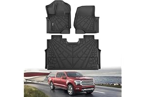 KARPAL Floor Mats Fit 2015-2025 2026 Ford F-150 SuperCrew (Includes 22-25 Lightning) Custom Fit TPE All Weather F150 Accessories 1st Floor Mats & 2-in-1 Rear Floor Mat