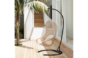 ARTBUSKE Hammock Stand Only Max 300lbs Hammock Chair Stand Only Heavy Duty Hanging Chair Stand 360 Degree Rotation Egg Chair Stand C Stand Frame for Egg Chair Indoor Outdoor Porch Swing