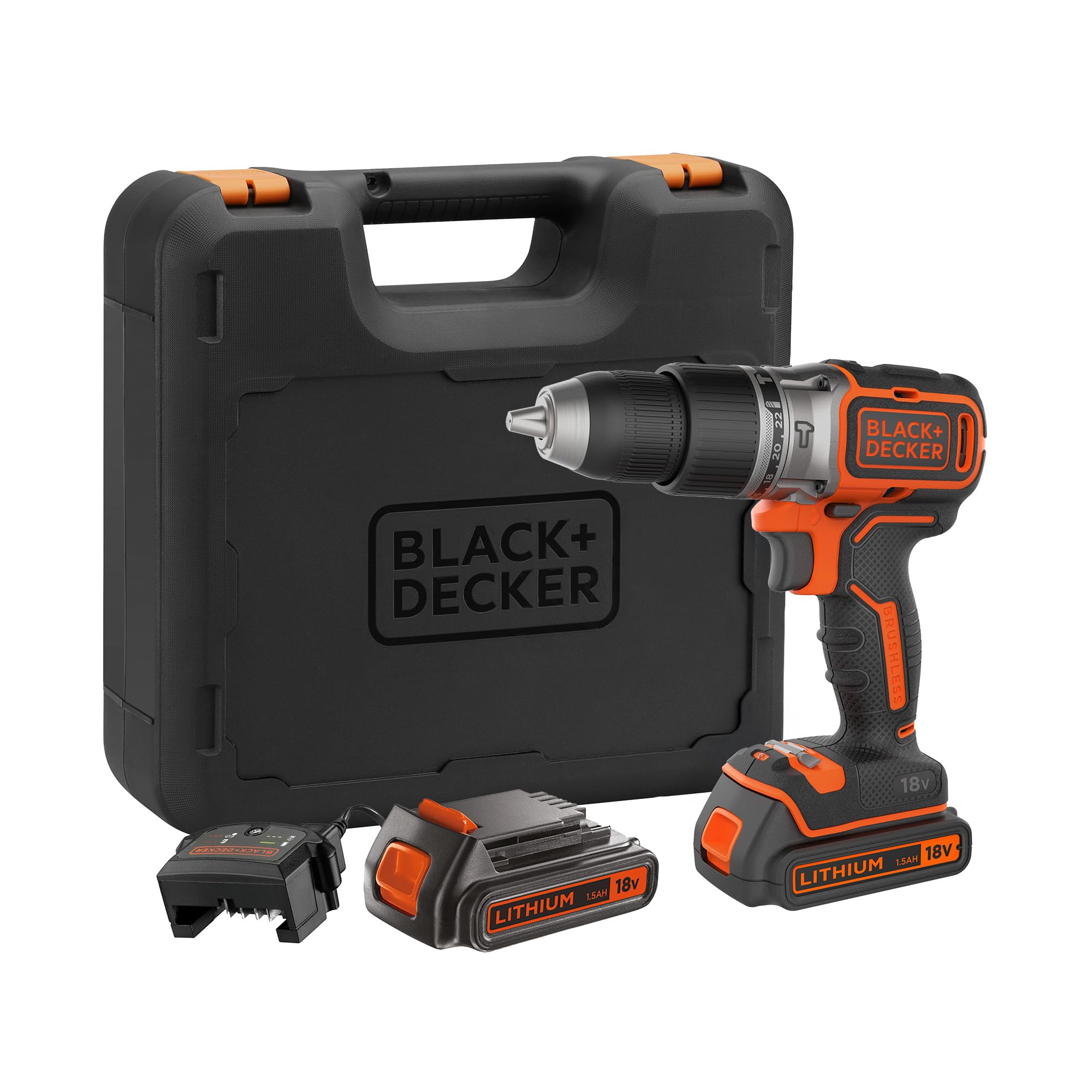 BL188KB-QW - Taladro Percutor BRUSHLESS 18V con 2 baterías 1,5Ah y maletín