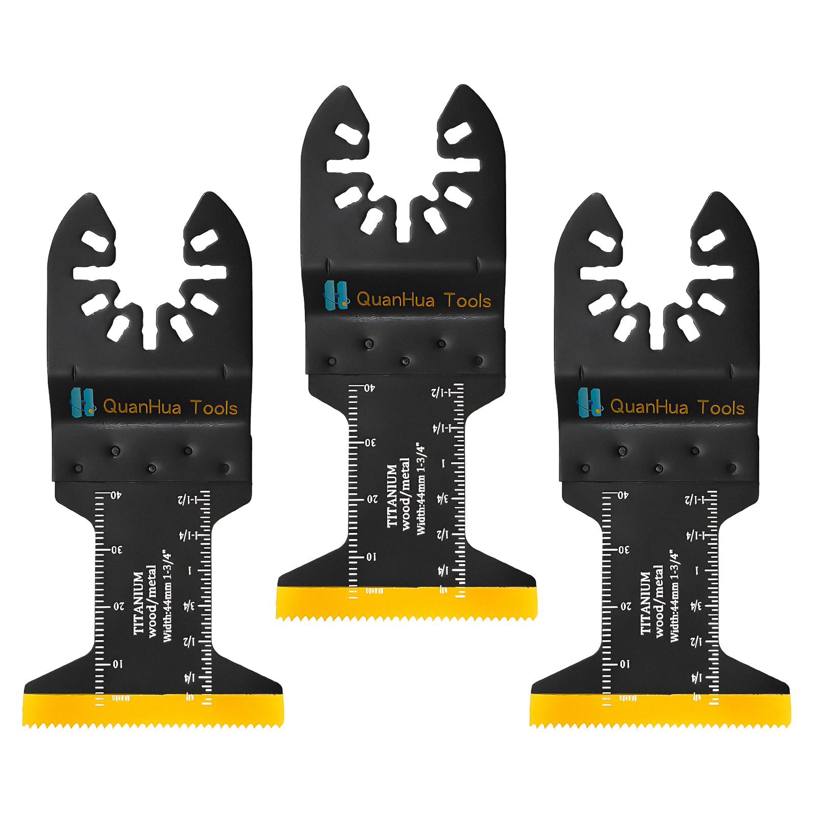 SULIVES Titanium Oscillating Multi Tool Blades Extra-Long Reach 3 Pack, Premium Blades for Cutting Metal Nails Screws Wood and Plastic