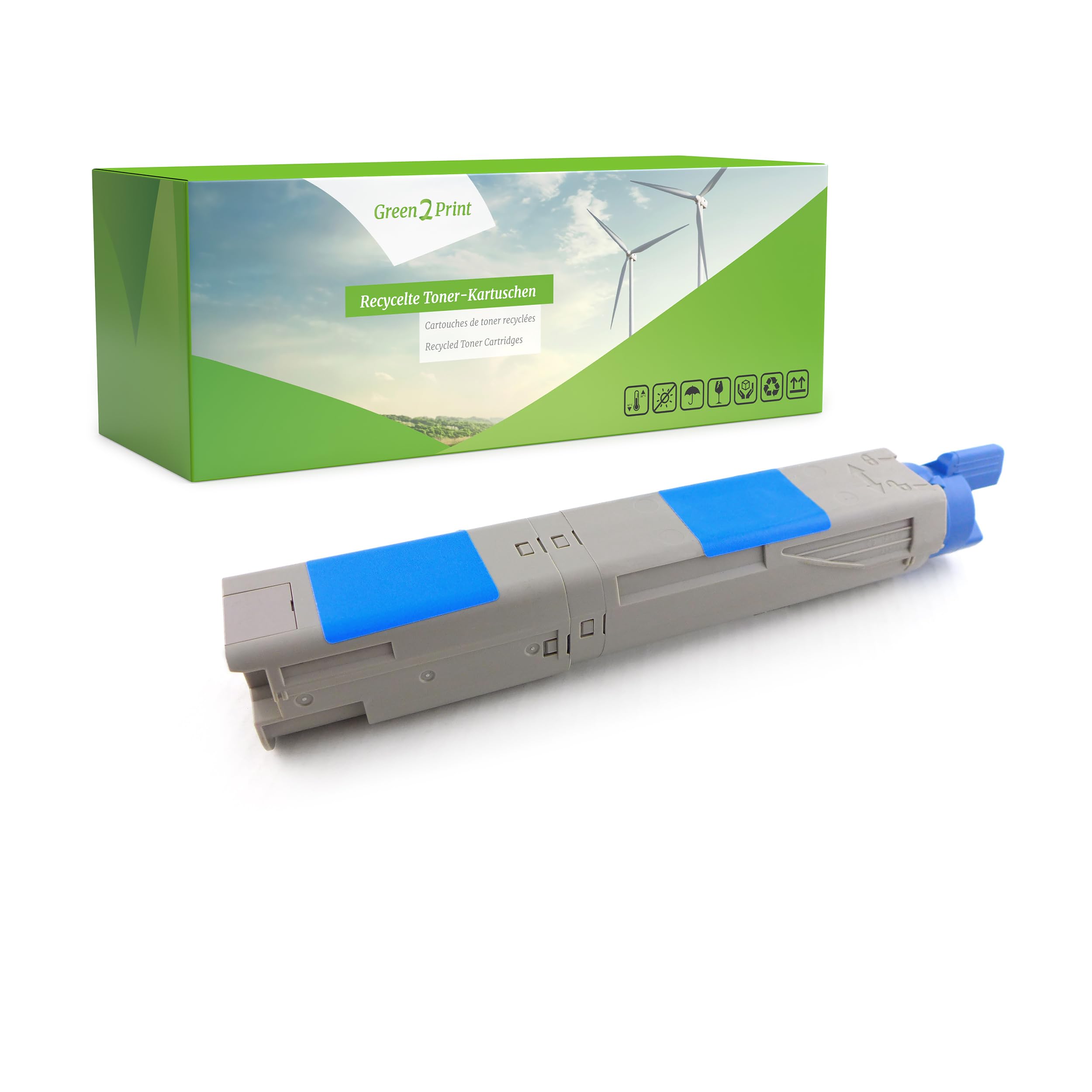 Green2Print Toner cyan 2500 pages replaces OKI 43459331, 43459371 Toner cartridge for OKI MC350, MC360, C3300N, C3400N, C3450, C3530MFP, C3600