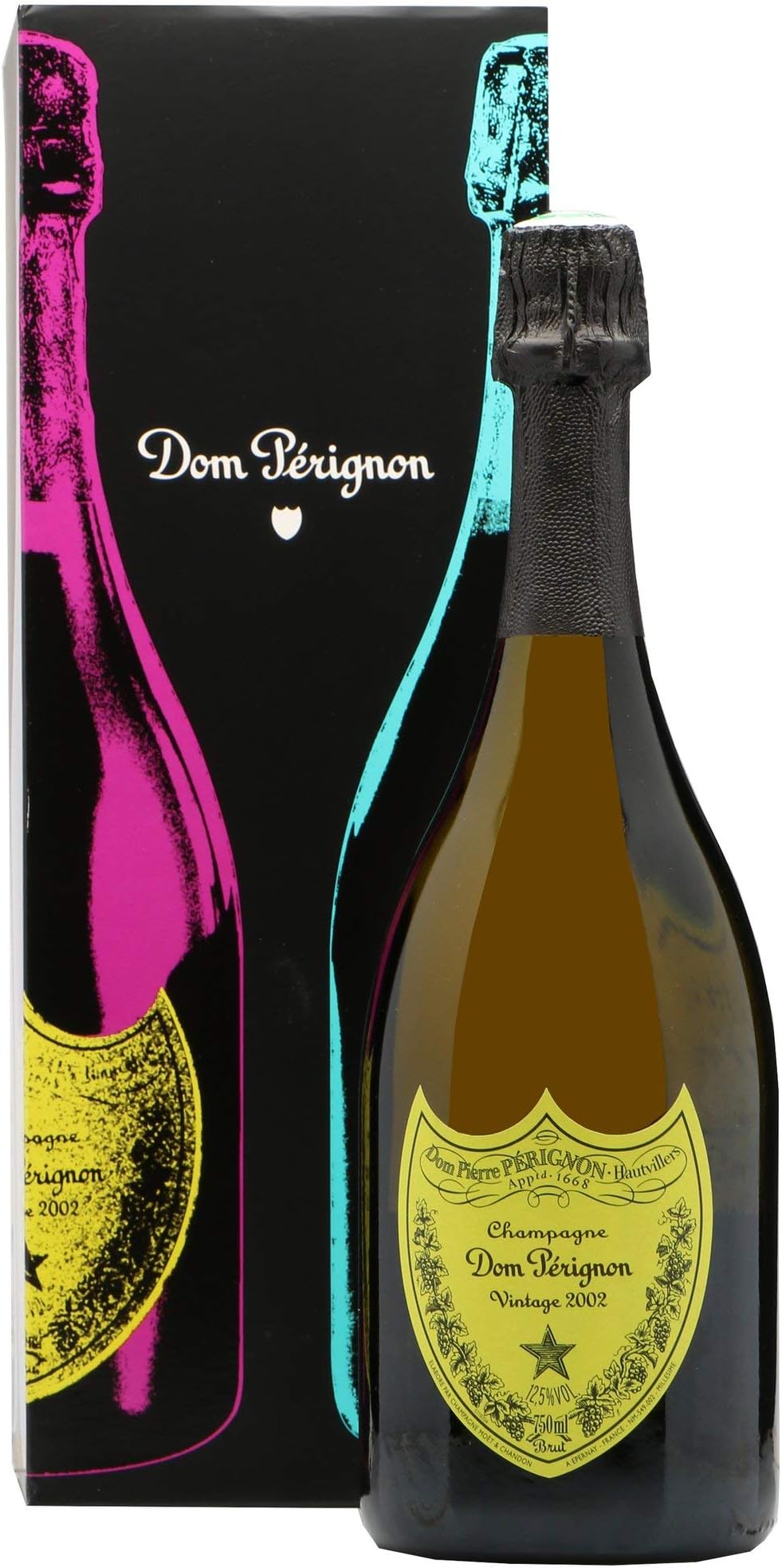 Dom Pérignon 2002 Andy Warhol Champagne 75cl - Gift Boxed - Warhol Yellow