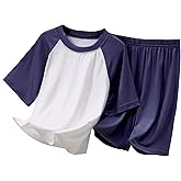Umeyda Boys's Summer Pajamas Striped Short Sleeve Sets Modal Pjs