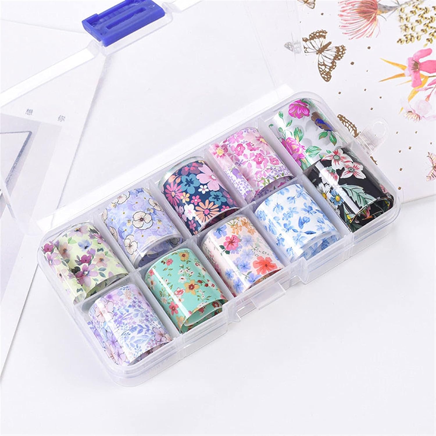Nail Sticker, 7 Set Accessories Wraps Adhesive Decals Nails Decoration Holographic Nail Transfer Starry Paper (Color : 7set): Home & Kitchen