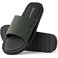 Roknemo Mens Slide Sandals Adjustable Athletic Casual Comfort Lightweight Open Toe Slides Sport Sandals with Memory Foam Soft Cushion Footbed