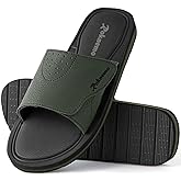 Roknemo Mens Slide Sandals Adjustable Athletic Casual Comfort Lightweight Open Toe Slides Sport Sandals with Memory Foam Soft Cushion Footbed