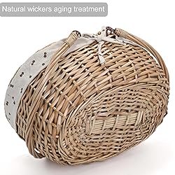 Wicker Picnic Basket with Removable Liner Empty