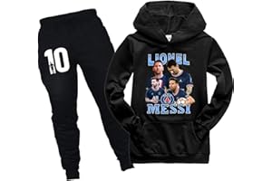 RYDLE Teen Boys Casual Sweatsuit Messi Long Sleeve Pullover Hooded and Sweatpants Set-2 Piece Sweatshirt Hooded Suit