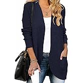 ZESICA Women's Fall Winter 2026 Long Sleeve Open Front Casual Lightweight Soft Knit Cardigan Sweater Outerwear