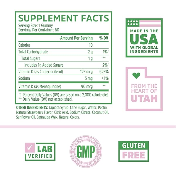 ZHOU D3+K2 – VITAMIN D3 K2 SUPPLEMENT FOR WOMEN & MEN, IMMUNE SUPPORT VIT D3 AND K2 GUMMY, GELATIN FREE FORMULA WITH 5000 IU OF D3 AND MK-7 – 60 VEGGIE GUMMIES (PACK OF 1)