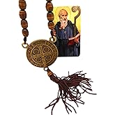 St Benedict Door Hanger Metal Medalllion and Tassel with Saint Prayer Holy Card