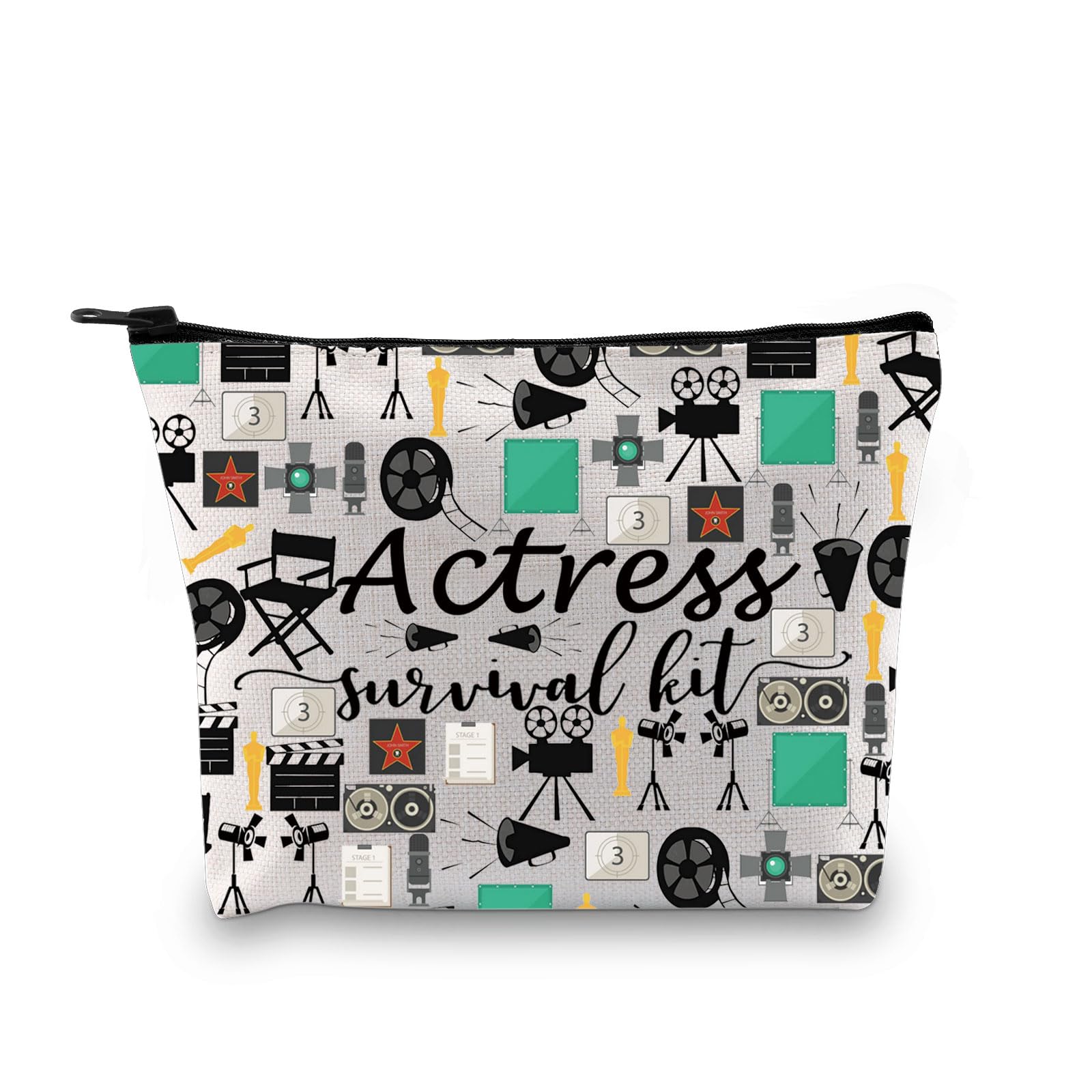 Actress Gift Actress Survival Kit Theatre Acting Gift Zipper Pouch Funny Makeup Bag for Drama Student (Actress Bag EU)