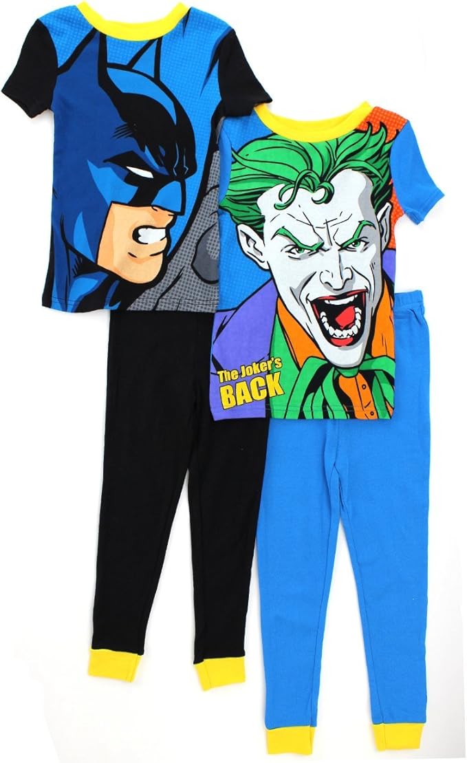 Batman and The Joker Boys 4 pc Cotton Pajamas Set (6) Amazon.ca