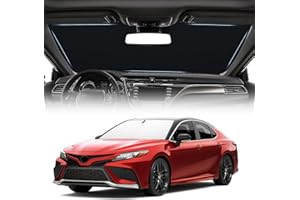 RAVOTOM Windshield Sun Shade for 2018-2024 Toyota Camry Accessories Foldable Front Window Shade 310T Thickened Protect from Sun Rays & Heat Damage Fully Covered to Keep Car Cool