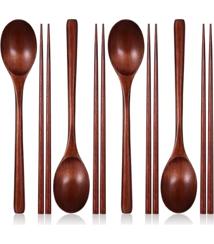 Amazon.com: Wooden Spoon and Chopsticks Set Long Handle Spoon