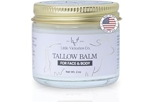 LITTLE VICTORIES CO. Organic Grass-Fed Beef Tallow for Skin - Whipped Tallow Face Moisturizer - Tallow Balm w/ Manuka Honey, Blue Tansy Oil, Jojoba - 2oz Beef Tallow and Honey Balm for Face - Grass Fed Tallow Face Balm