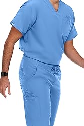 Hey Collection Men Stretch Scrubs Set V-Neck Scrub