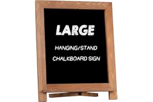 Rustic Chalkboard Sign, NEARPOW 15”x12” Tabletop Stand and Wall Hanging Display, Solid Pine Wood Frame with Smooth Magnetic Surface Chalk Board Easel for Home Decoration, Wedding, Kitchen, Menu(Brown)