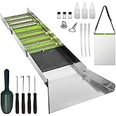 50" Complete Sluice Box Gold Panning Kit, 19pcs Folding Aluminum Alloy Gold Mining Kit, Gold Prospecting Equipment with Gold