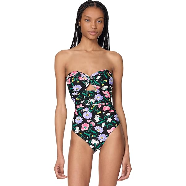 Maillot Une Pièce Bandeau Badgley Mischka – Bleu Pacifique, Taille 6, Neuf Avec étiquette